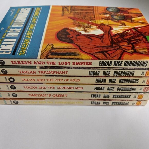 Edgar Rice Burroughs TARZAN Ballantine 1960s Vintage Novels Lot of Six - Picture 15 of 16